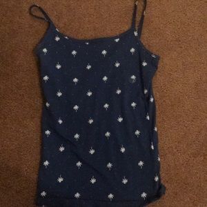 Blue camisole with palm trees